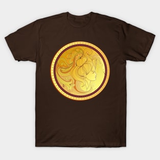 Gold coin with woman's portrait T-Shirt